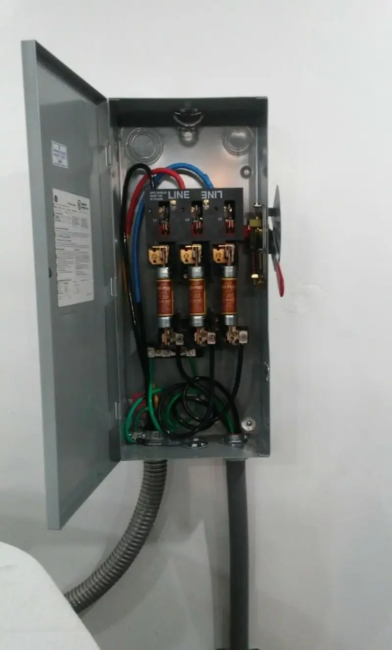 Three-phase disconnect switch installed for Electrical Wiring & Rewiring in Cumru